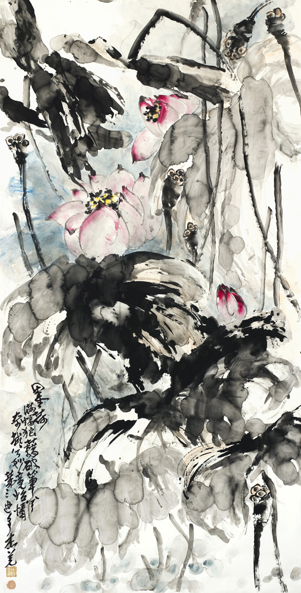 H.H.第三世多杰羌佛的画“墨荷”成为东方画之冠